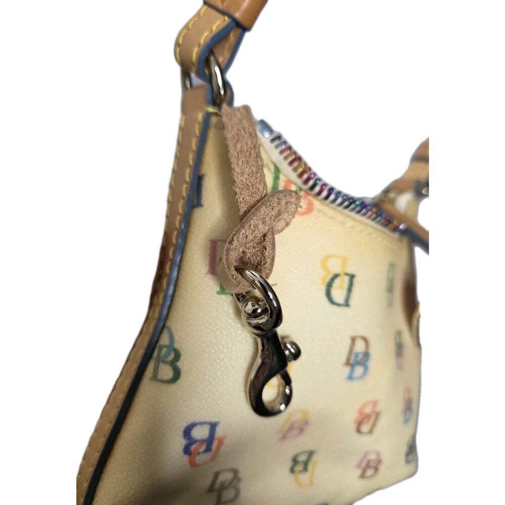 VTG Dooney & Bourke Y2K Micro Bag Rainbow Zip Multicolor DB Monogram - Picture 7 of 14